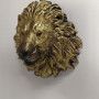 Aslan Kafası Dekoratif Duvar Tasarımı - Gold Eskitme - Özel Tasarım