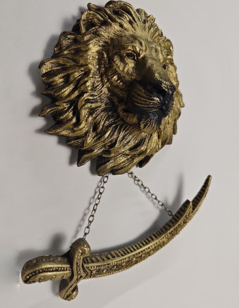 Zülfikar Swordsman Lion - Gold Antique - Special Design Zülfikar Swordsman Lion - Gold Antique - Special Design