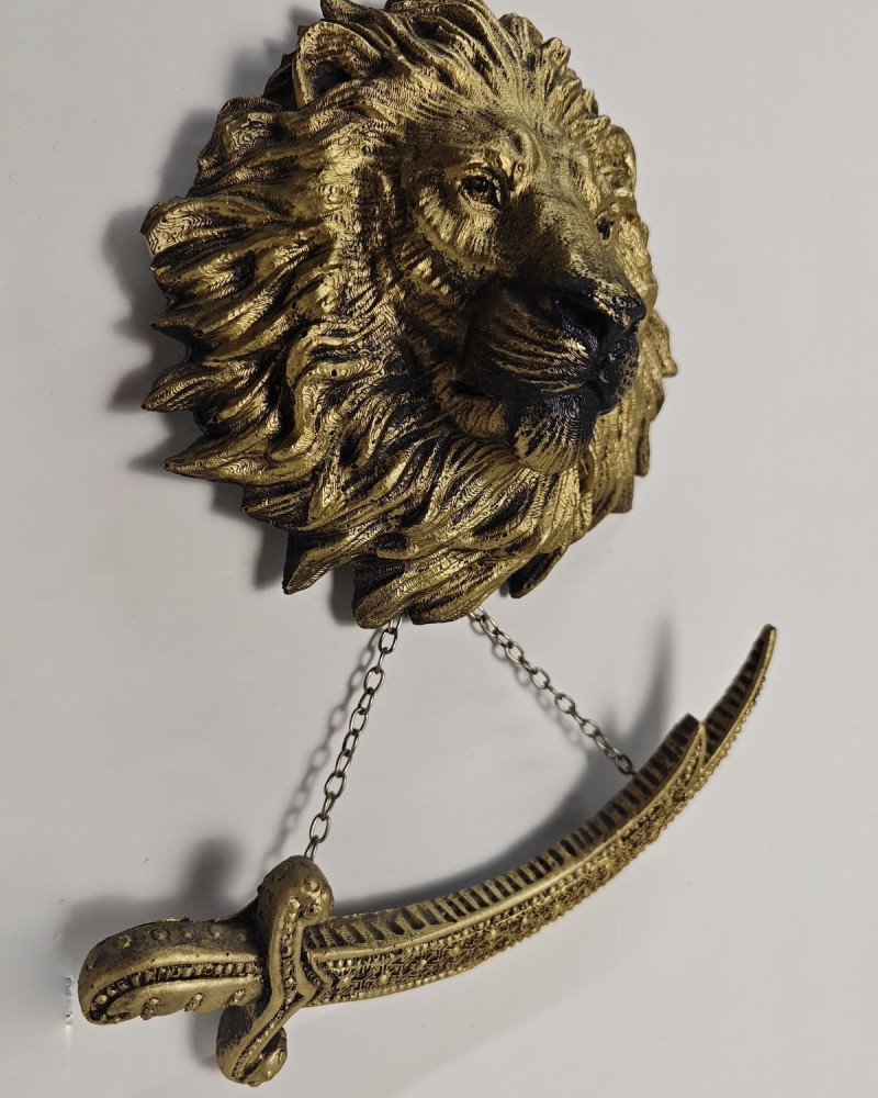 Zülfikar Kılıçlı Aslan - Gold Eskitme - Özel Tasarım Zülfikar Kılıçlı Aslan - Gold Eskitme - Özel Tasarım
