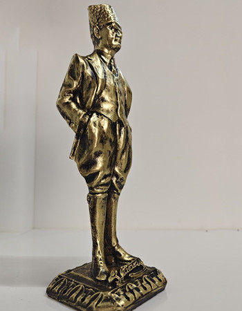 Atatürk Dekoratif Biblo - Gold Eskitme - Masaüstü