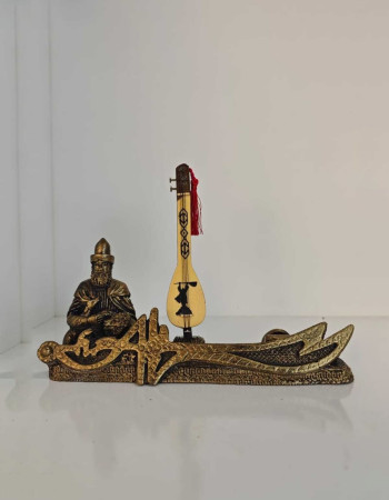 Hacı Bektaş Reeded Business Card Holder Zülfikar Sword Figurine - Gold Antique Hacı Bektaş Reeded Business Card Holder Zülfikar Sword Figurine - Gold Antique