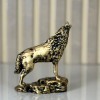Special Design Howling Grey Wolf Gold Antique Figurine Sculpture Special Design Howling Grey Wolf Gold Antique Figurine Sculpture
