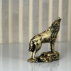 Special Design Howling Grey Wolf Gold Antique Figurine Sculpture Special Design Howling Grey Wolf Gold Antique Figurine Sculpture