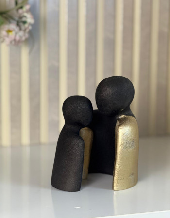 Embracing Couple Gold & Black Sculpture Figurine large size Embracing Couple Gold & Black Sculpture Figurine large size