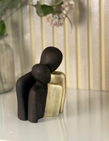 Embracing Couple Gold & Black Sculpture Figurine large size Embracing Couple Gold & Black Sculpture Figurine large size