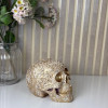 Special Design Gold Antique Patterned Skull Figurine Special Design Gold Antique Patterned Skull Figurine