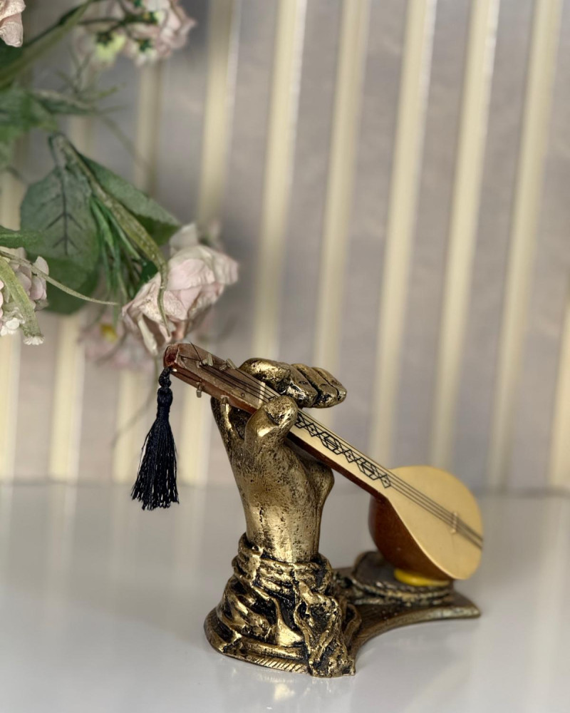 Hand Instrument Decorative Figurine - Gold Antique Hand Instrument Decorative Figurine - Gold Antique