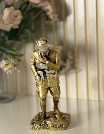 Atatürk Dekoratif Biblo  Ayakta Düşünen - Gold Eskitme - Masaüstü