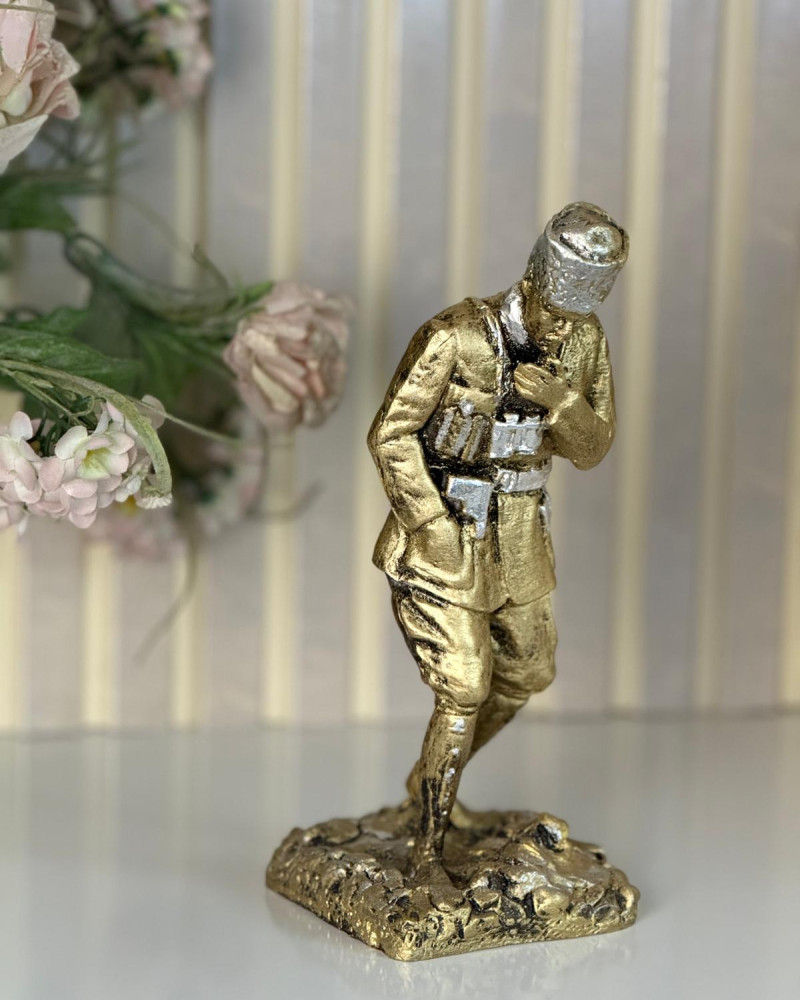 Atatürk Dekoratif Biblo Ayakta Düşünen - Gold Eskitme - Masaüstü Atatürk Dekoratif Biblo Ayakta Düşünen - Gold Eskitme - Masaüstü
