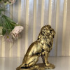 Aslan Oturan Gold Eskitme Dekoratif Heykel Biblo - Özel Tasarım