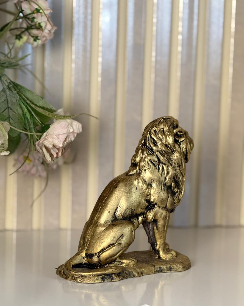 Sitting Lion Gold Antique Decorative Sculpture Figurine - Special Design Sitting Lion Gold Antique Decorative Sculpture Figurine - Special Design