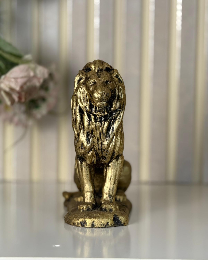 Sitting Lion Gold Antique Decorative Sculpture Figurine - Special Design Sitting Lion Gold Antique Decorative Sculpture Figurine - Special Design