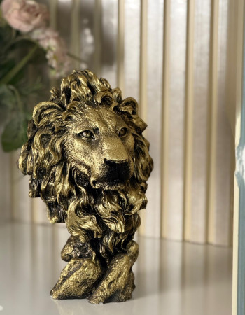 Aslan Büst Büyük Dekoratif Heykel Biblo - Özel Tasarım