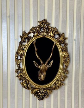 Özel Tasarım Çerçeveli Gold Eskitme Geyik Özel Tasarım Çerçeveli Gold Eskitme Geyik