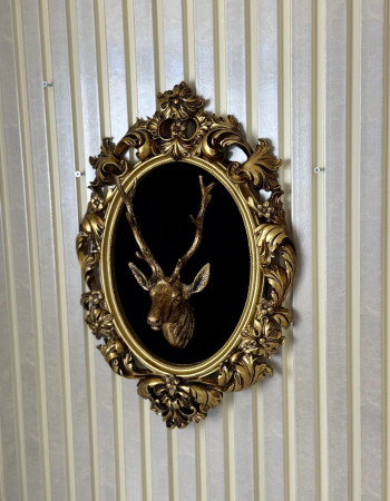 Özel Tasarım Çerçeveli Gold Eskitme Geyik Özel Tasarım Çerçeveli Gold Eskitme Geyik