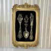 Special Design Polyester Framed Table with Spoon, Fork, and Knife Details Special Design Polyester Framed Table with Spoon, Fork, and Knife Details