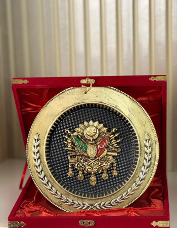 Özel Tasarım Osmanlı Armalı Plaket - Gold Renk Seçeneği Özel Tasarım Osmanlı Armalı Plaket - Gold Renk Seçeneği