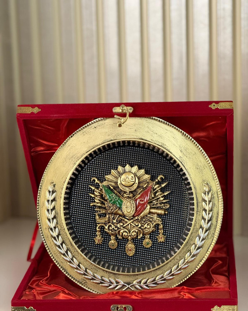 Özel Tasarım Osmanlı Armalı Plaket - Gold Renk Seçeneği Özel Tasarım Osmanlı Armalı Plaket - Gold Renk Seçeneği