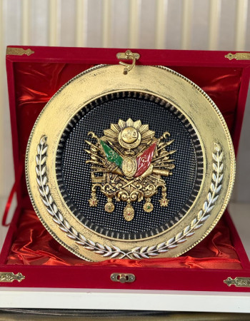 Özel Tasarım Osmanlı Armalı Plaket - Gold Renk Seçeneği Özel Tasarım Osmanlı Armalı Plaket - Gold Renk Seçeneği