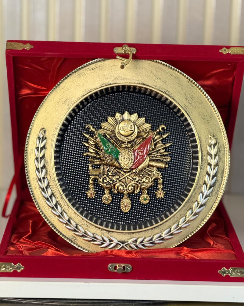 Özel Tasarım Osmanlı Armalı Plaket - Gold Renk Seçeneği Özel Tasarım Osmanlı Armalı Plaket - Gold Renk Seçeneği
