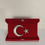 Özel Tasarım Kadife Kutulu Filigrafi Ay Yıldız - 18x25 cm (Kapalı), 17 cm (Açık Hali)