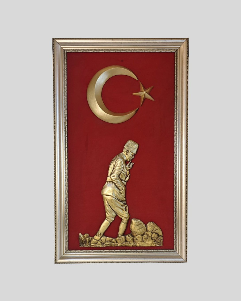 Özel Tasarım Bayraklı Kocatepe Atatürk Kırmızı Zeminli Tablo+ Özel Tasarım Bayraklı Kocatepe Atatürk Kırmızı Zeminli Tablo+