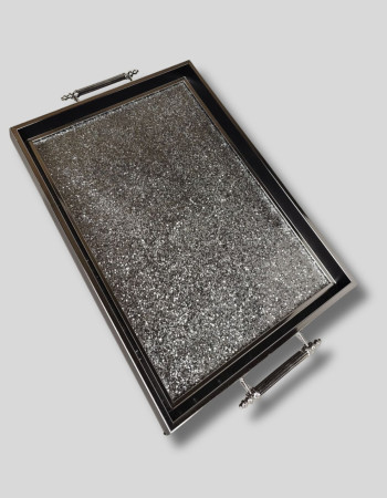 Special Design Plastic Framed Silver Glass Printed Presentation Serving Tray Special Design Plastic Framed Silver Glass Printed Presentation Serving Tray