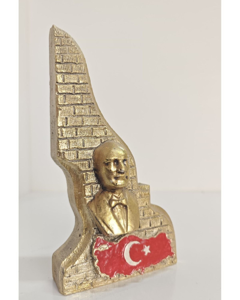 Atatürk Dekoratif Biblo - Gold Eskitme - Masaüstü Atatürk Dekoratif Biblo - Gold Eskitme - Masaüstü