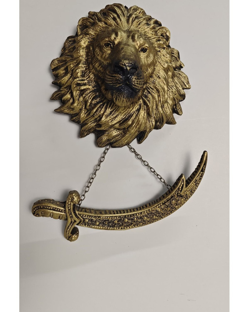 Zülfikar Kılıçlı Aslan - Gold Eskitme - Özel Tasarım Zülfikar Kılıçlı Aslan - Gold Eskitme - Özel Tasarım