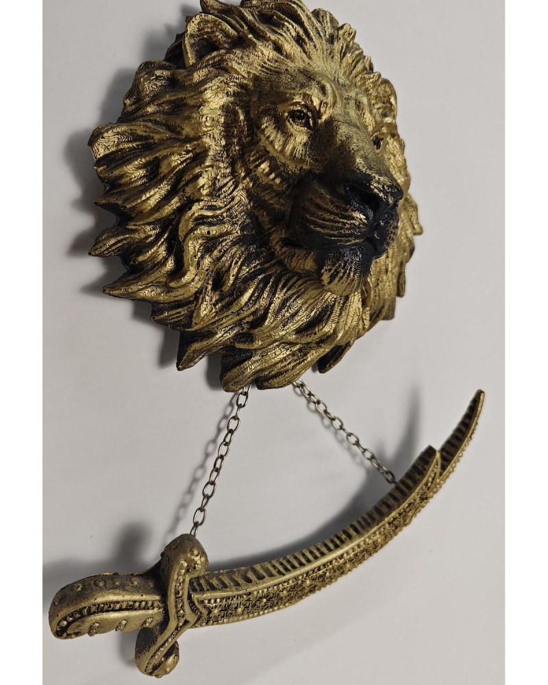 Zülfikar Kılıçlı Aslan - Gold Eskitme - Özel Tasarım Zülfikar Kılıçlı Aslan - Gold Eskitme - Özel Tasarım