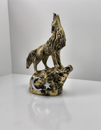 Special Design Howling Wolf Grey Wolf Statue Figurine - Gold and Silver Antique Options Special Design Howling Wolf Grey Wolf Statue Figurine - Gold and Silver Antique Options