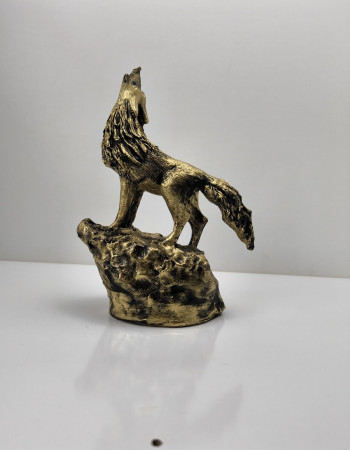 Special Design Howling Wolf Grey Wolf Statue Figurine - Gold and Silver Antique Options Special Design Howling Wolf Grey Wolf Statue Figurine - Gold and Silver Antique Options