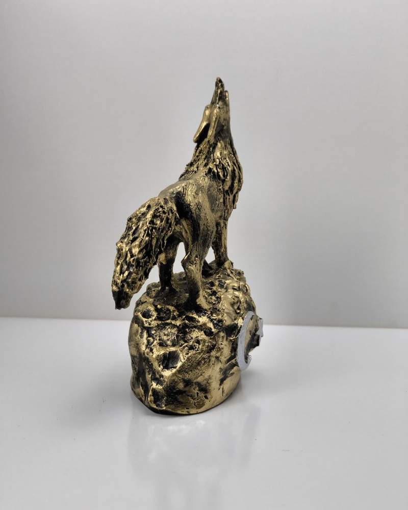 Special Design Howling Wolf Grey Wolf Statue Figurine - Gold and Silver Antique Options Special Design Howling Wolf Grey Wolf Statue Figurine - Gold and Silver Antique Options
