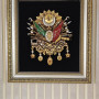 Ottoman Coat of Arms Special Design Painting with Black Background Detail Ottoman Coat of Arms Special Design Painting with Black Background Detail