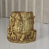 Barrel Pencil Holder with Fisherman Decor Barrel Pencil Holder with Fisherman Decor
