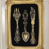 Special Design Polyester Framed Table with Spoon, Fork, and Knife Details Special Design Polyester Framed Table with Spoon, Fork, and Knife Details