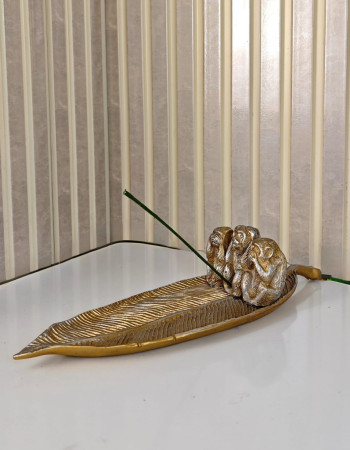 Special Design Leaf Patterned 3 Monkey Incense Design Figurine Special Design Leaf Patterned 3 Monkey Incense Design Figurine